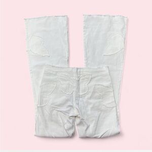 I.AM.GIA Saffiyah Pants White Low Rise Flare Jeans with Butterlies